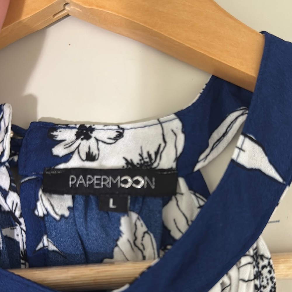 Papermoon Blue and White Floral Tank Top - Picture 4 of 5